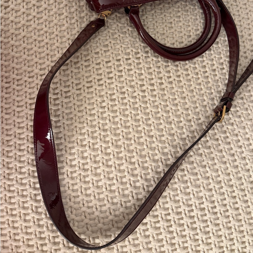 GUESS Burgundy Quilted Women's Faux Leather Bag - Picture 3 of 4